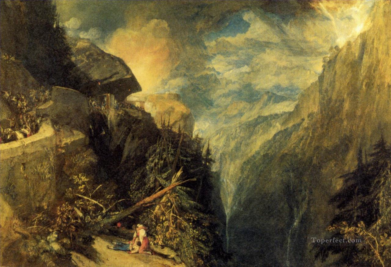 La batalla de Fort Rock Val dAoste Piamonte paisaje Turner Pintura al óleo